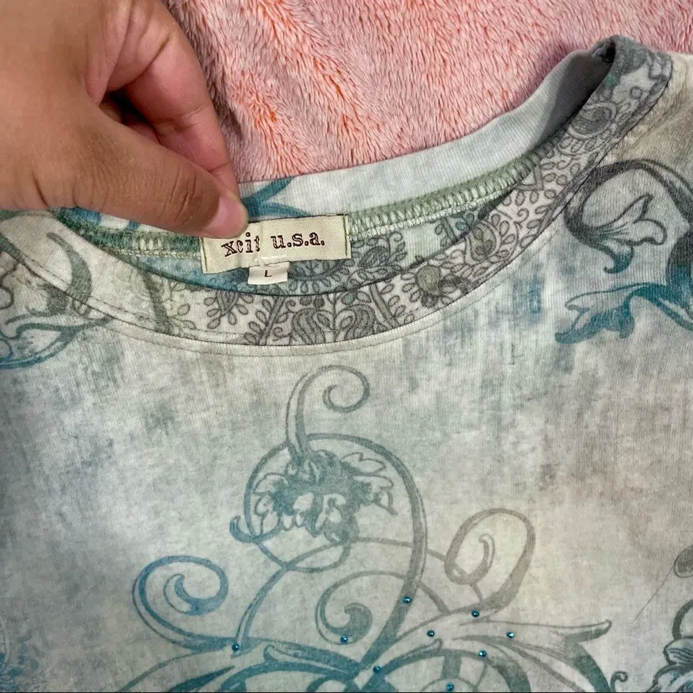 Y2K Patterned Gemstone Shirt - Picture 9 of 10